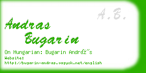 andras bugarin business card